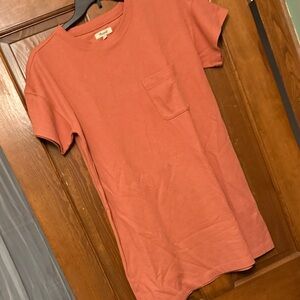 Madewell Ribbed Coral Tshirt dress